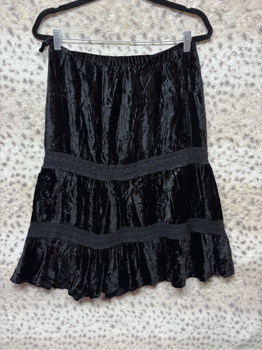 REAL CLOTHING CO CRUSHED VELVET MIDI SKIRT